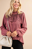 Mulberry Lace Mock Neck Top