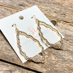 Crystal Filigree Earrings | Gold