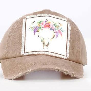 Floral Bull Patch Cap