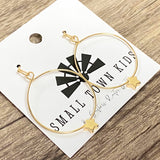 Star Accent Hoop Earrings | Gold