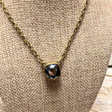 Black Crystal | Bronze Necklace | Pink Panache