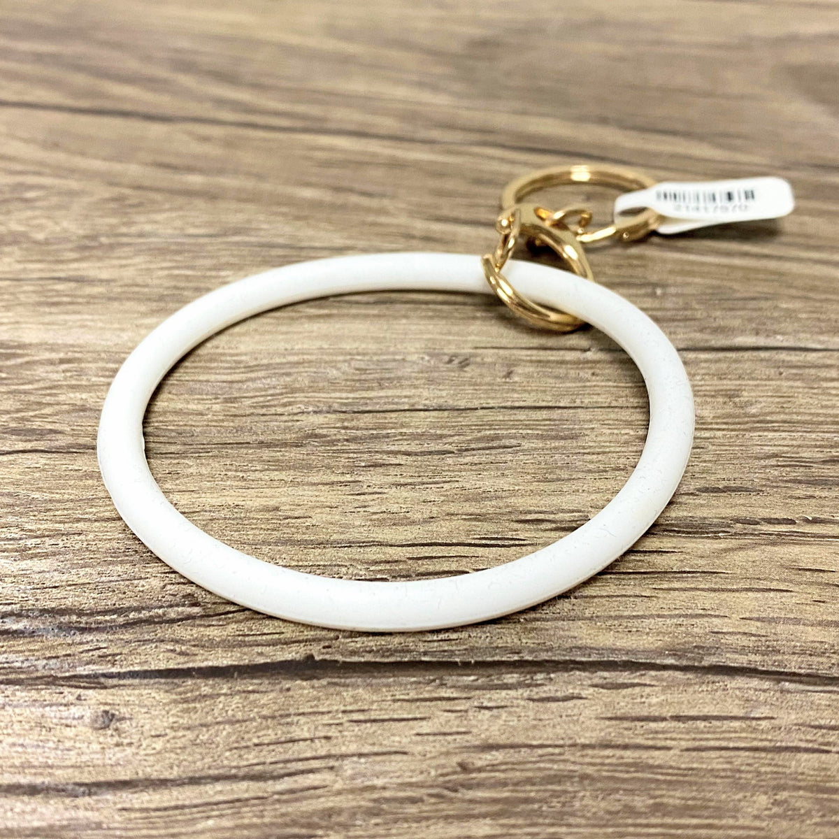 Silicone Flex Keychain Bangle | White