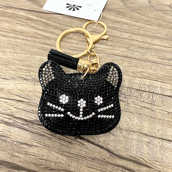 Black Cat | Bling Keychain