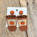 Seed Bead Pumpkin Spice Earrings