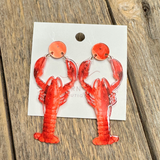 Crawfish Acrylic Earrings | Red