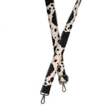 Adjustable Guitar Strap | Faux Fur Black Cow 1.25"