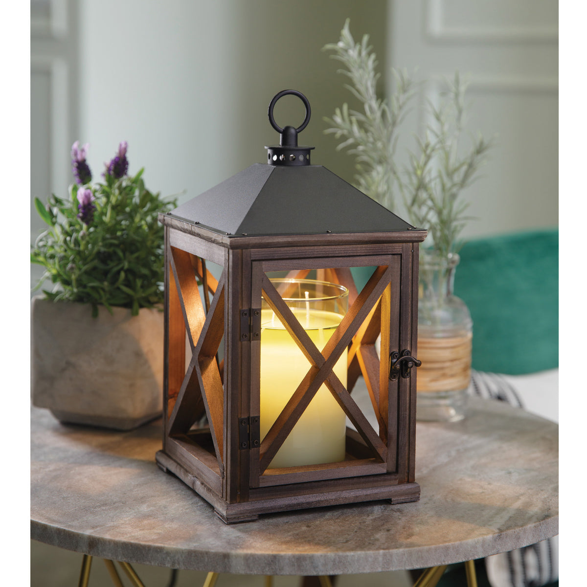 Farmhouse Candle Lantern | Weathered Espresso