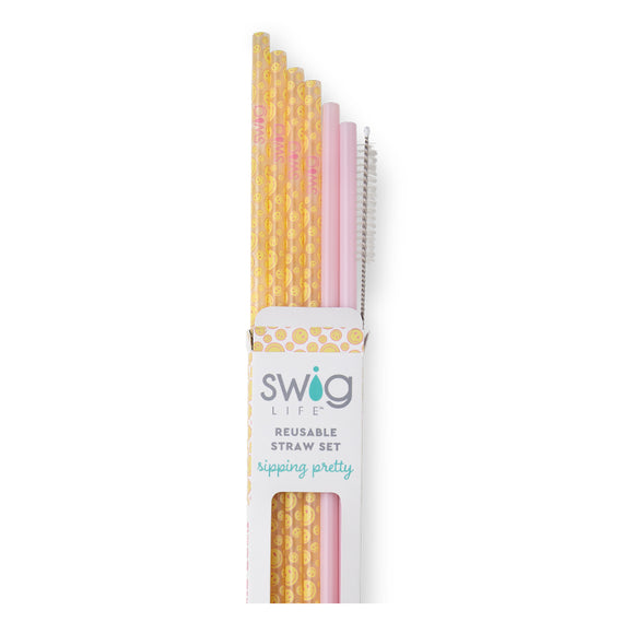 Oh Happy Day | Reusable Tall Straw Set | Swig