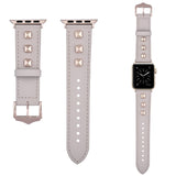 Leather Studded Watch Band | Ivory | Various Sizes
