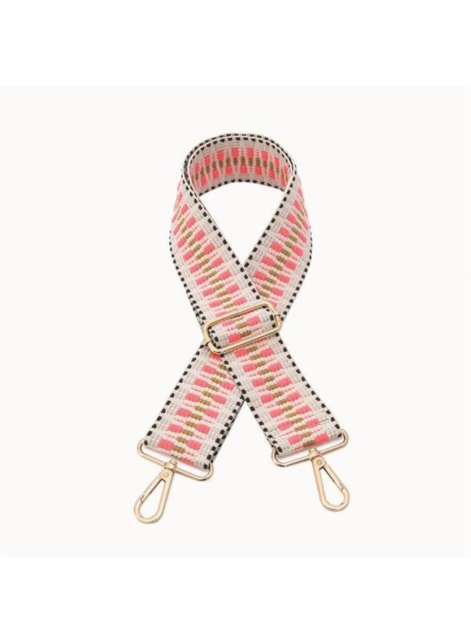Adjustable Guitar Strap | Hot Pink+Ivory