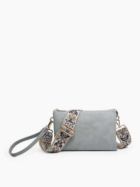 Izzy Vegan Leather Crossbody Bag | Dusty Blue