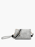 Izzy Vegan Leather Crossbody Bag | Light Grey