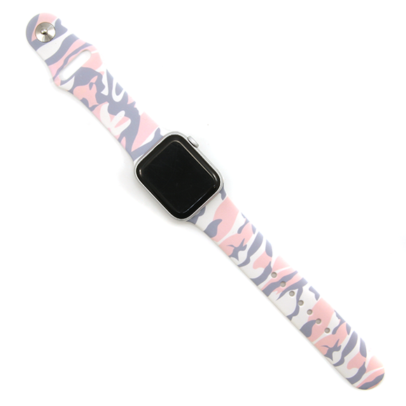 Silicone Watch Band | Pink Camo